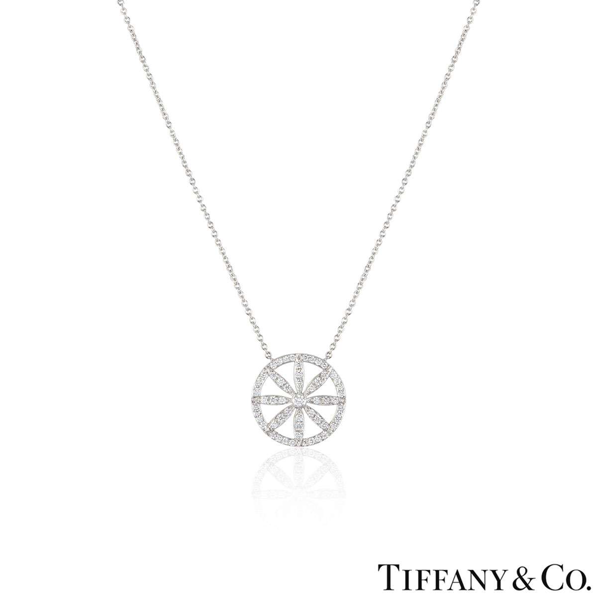 Tiffany & Co. Platinum Diamond Flower Necklace | Rich Diamonds